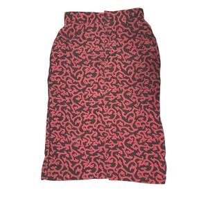 In-Wear Kirsten Teisner Vintage Red Black Corduroy Pencil Skirt 10 goth punk 27"